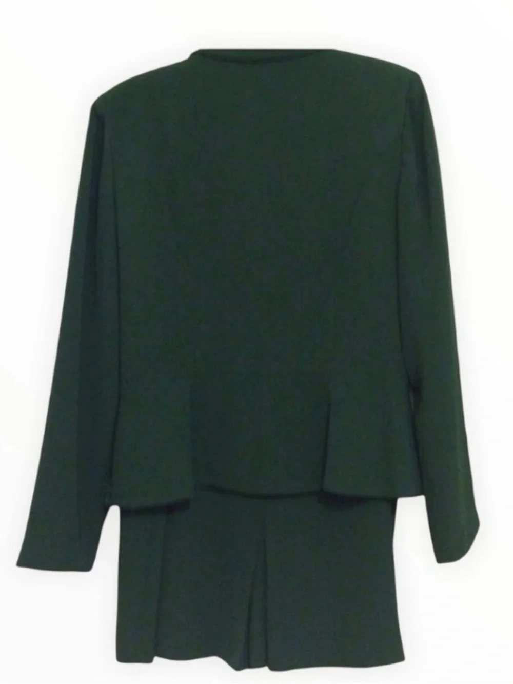 🔴 Women's Dark Green Tailored Skirt Suit - Classic Two-Piece- Size 10